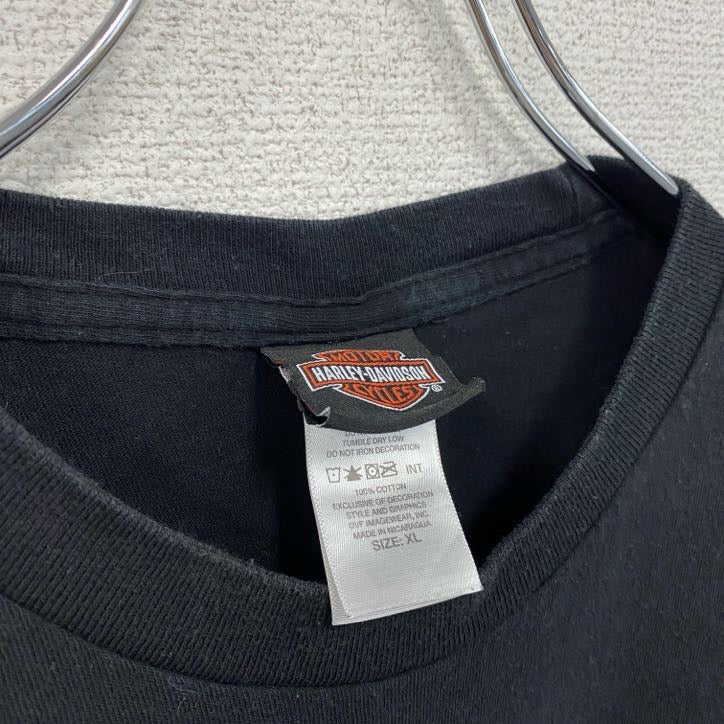 HARLEY DAVIDSON　ハーレーダビッドソン　半袖プリントTシャツ　黒　ブラック　XLサイズ