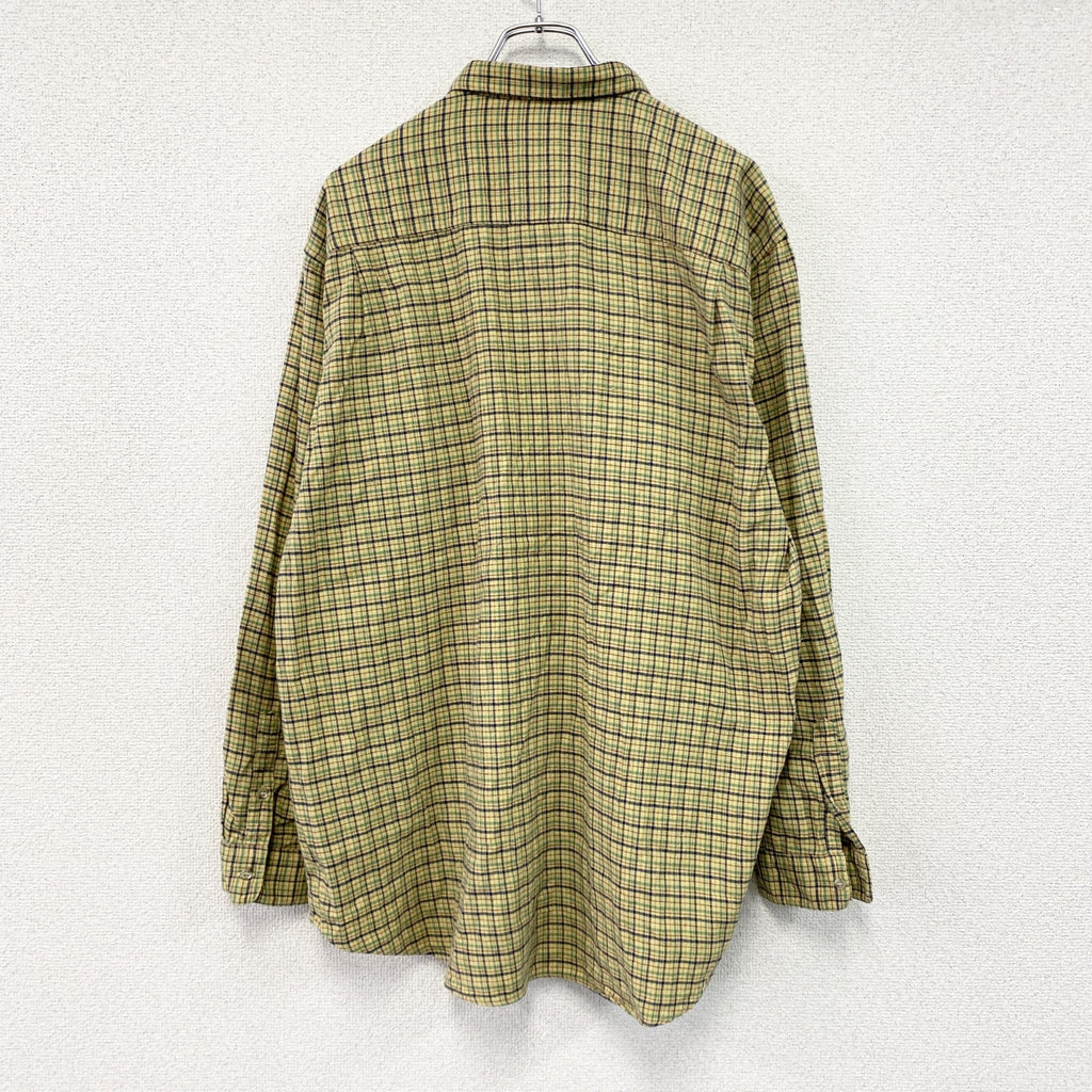 Papas　パパス　長袖シャツ　チェック柄　黄色　イエロー　Lサイズ　