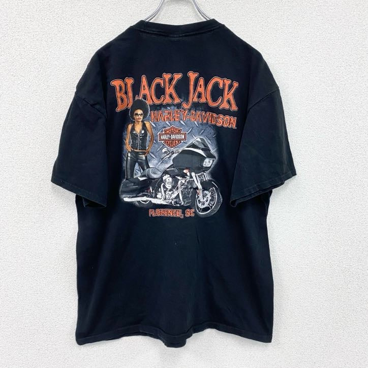 HARLEY DAVIDSON　ハーレーダビッドソン　半袖プリントTシャツ　黒　ブラック　XLサイズ