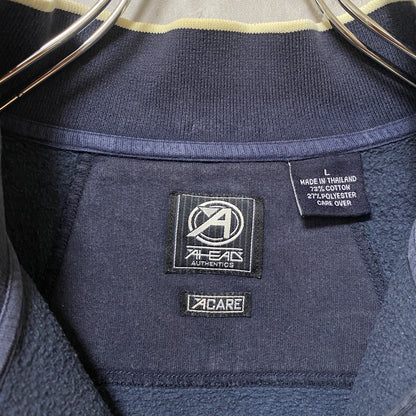 AHEAD　ハーフジップスウェット/トレーナー　フェード　ワンポイント　刺繍ロゴ　Mサイズ