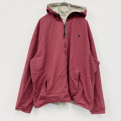 Polo Ralph Lauren　ラルフローレン　フルジップリバーシブルパーカー　ピンク　ベージュ