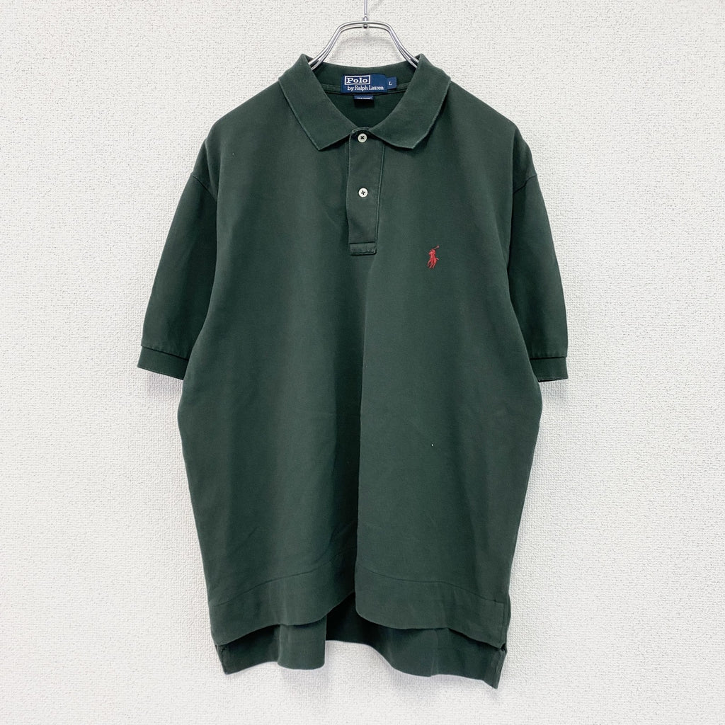Polo by Ralph Lauren　ポロバイラルフローレン　半袖ポロシャツ　刺繡ロゴ　緑　グリーン　Lサイズ