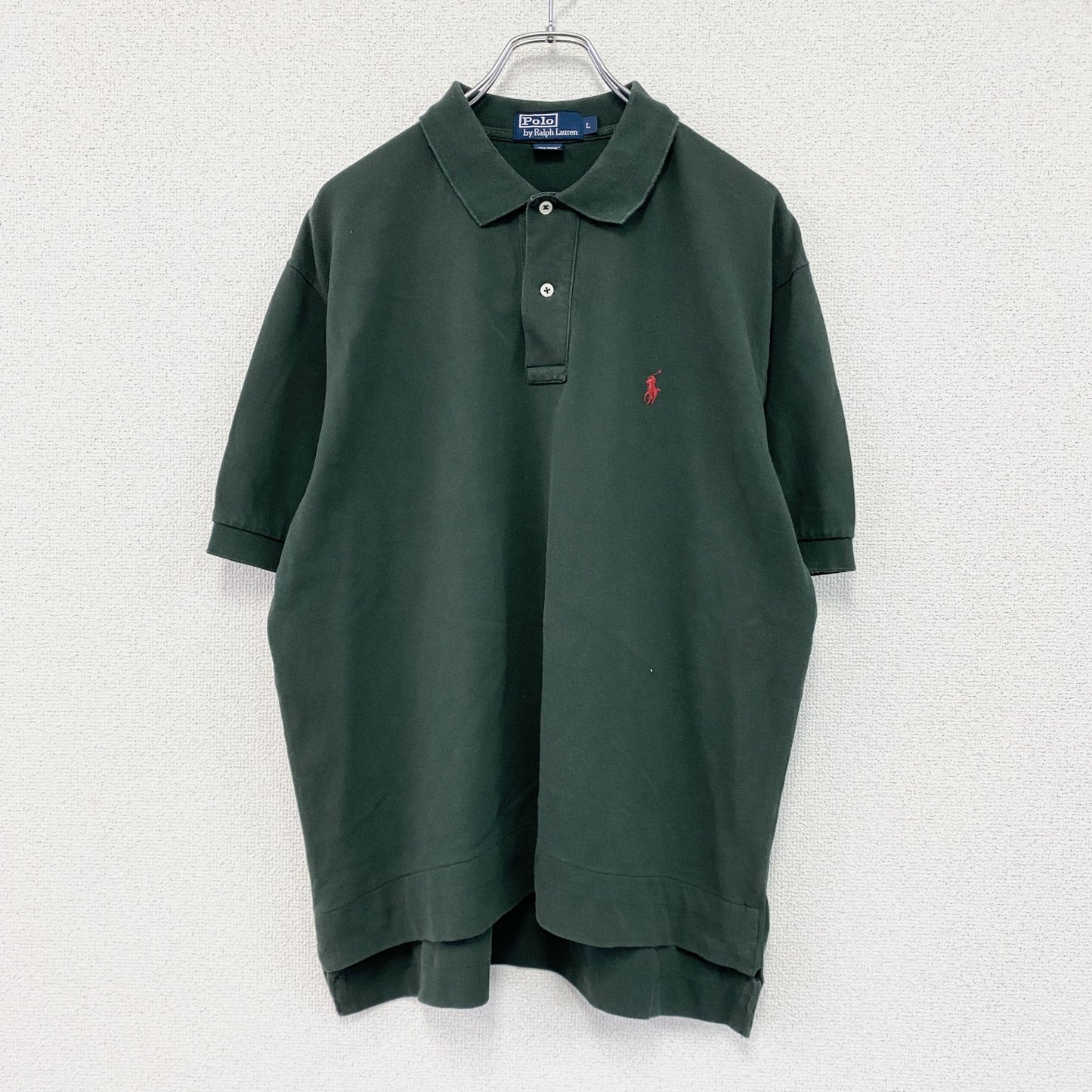 Polo by Ralph Lauren　ポロバイラルフローレン　半袖ポロシャツ　刺繡ロゴ　緑　グリーン　Lサイズ