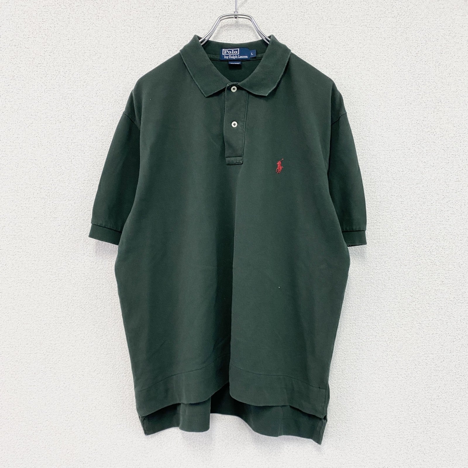 Polo by Ralph Lauren　ポロバイラルフローレン　半袖ポロシャツ　刺繡ロゴ　緑　グリーン　Lサイズ