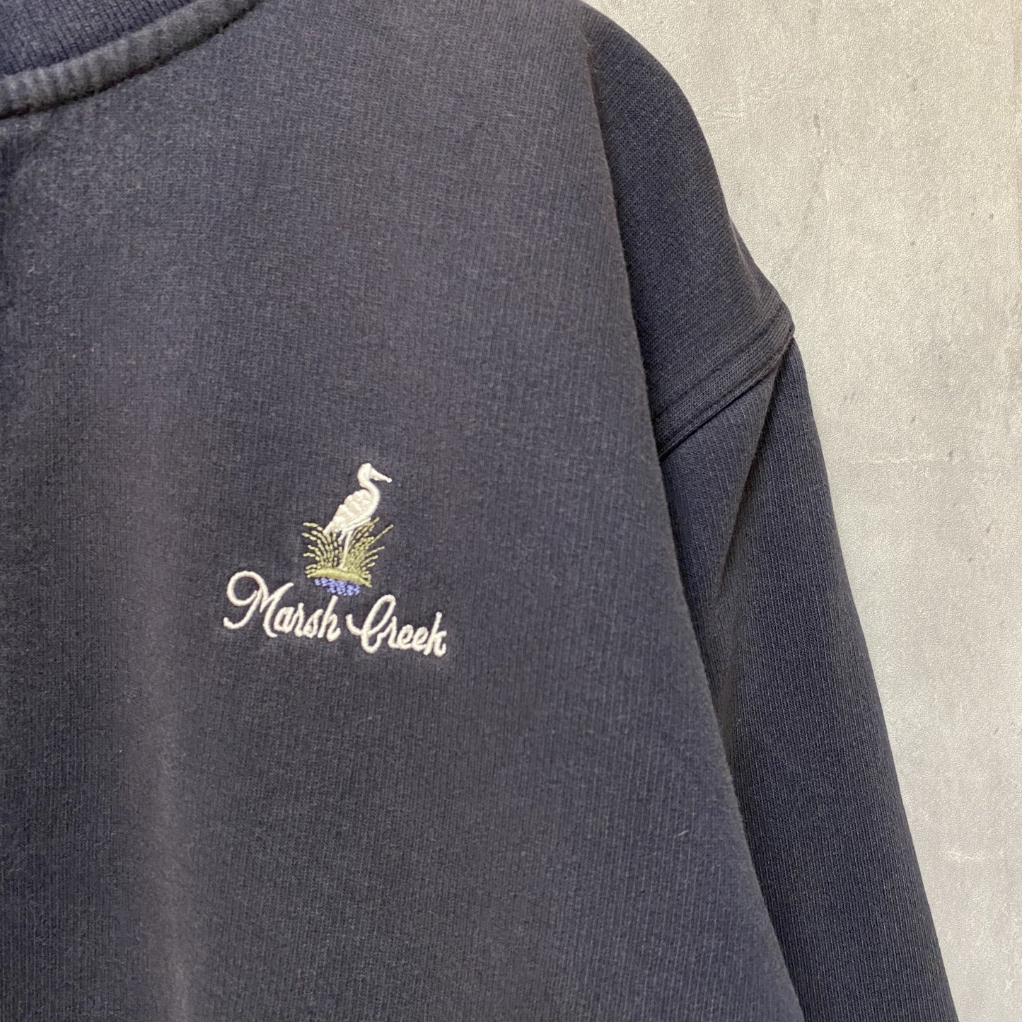 AHEAD　ハーフジップスウェット/トレーナー　フェード　ワンポイント　刺繍ロゴ　Mサイズ
