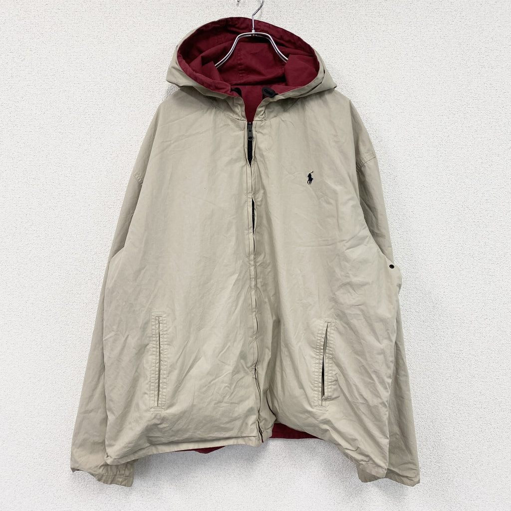 Polo Ralph Lauren　ラルフローレン　フルジップリバーシブルパーカー　ピンク　ベージュ