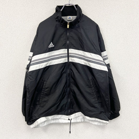 90s　adidas　アディダス　ナイロンジャケット　パフォーマンスロゴ　ヴィンテージ　黒　ブラック　Lサイズ