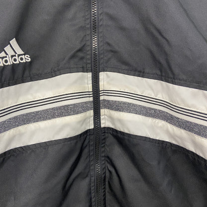 90s　adidas　アディダス　ナイロンジャケット　パフォーマンスロゴ　ヴィンテージ　黒　ブラック　Lサイズ