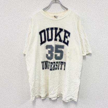 U.S COLLEGE　半袖プリントTシャツ　カレッジロゴ　シングルステッチ　白　ホワイト　Lサイズ