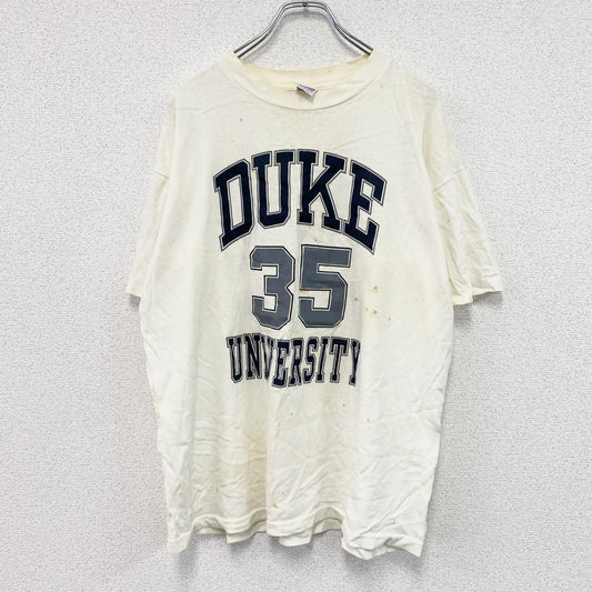 U.S COLLEGE　半袖プリントTシャツ　カレッジロゴ　シングルステッチ　白　ホワイト　Lサイズ