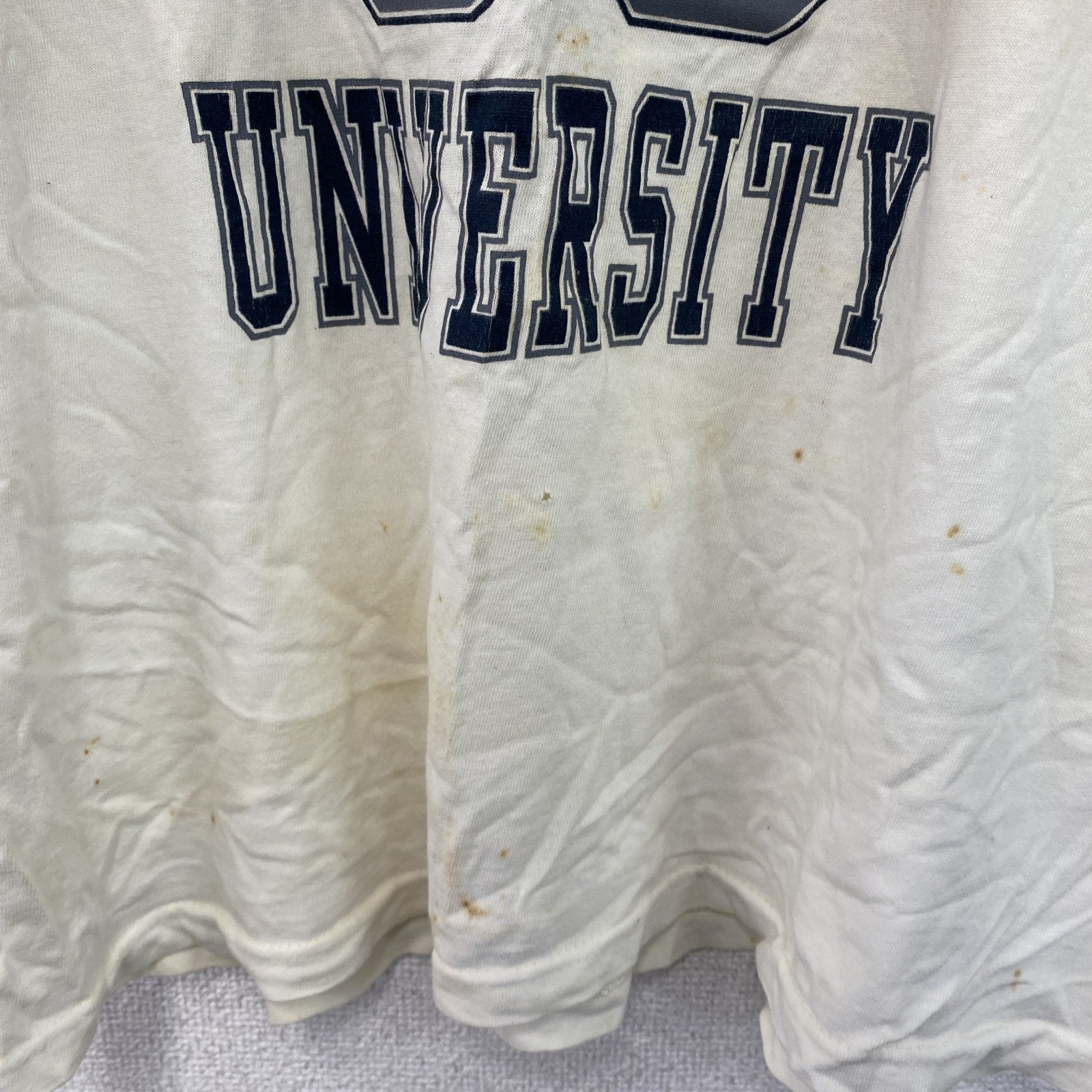 U.S COLLEGE　半袖プリントTシャツ　カレッジロゴ　シングルステッチ　白　ホワイト　Lサイズ