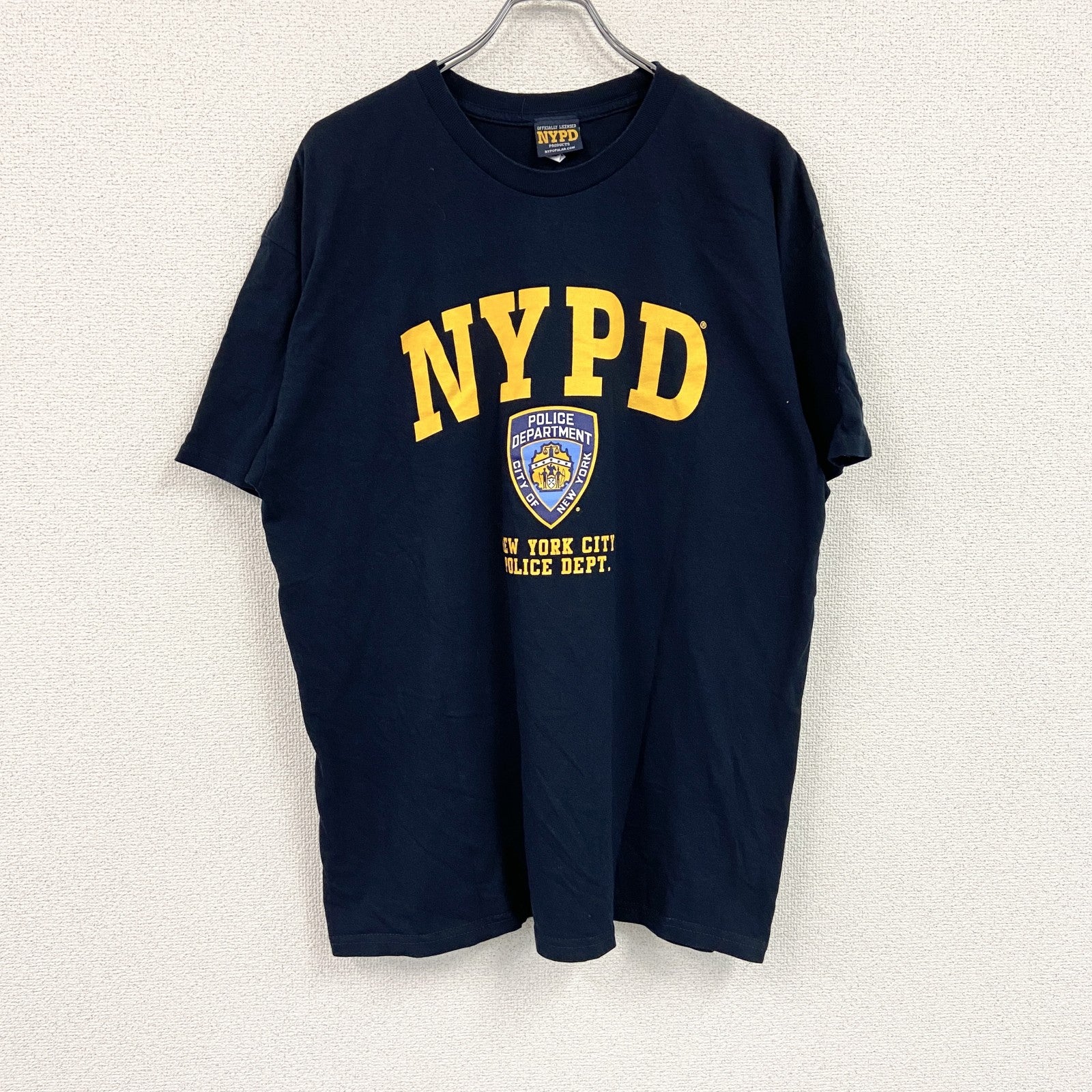 NYPD　ニューヨーク市警察　半袖プリントTシャツ　紺　ネイビー　XLサイズ