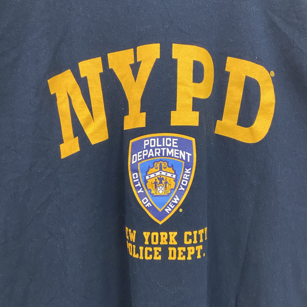 NYPD　ニューヨーク市警察　半袖プリントTシャツ　紺　ネイビー　XLサイズ