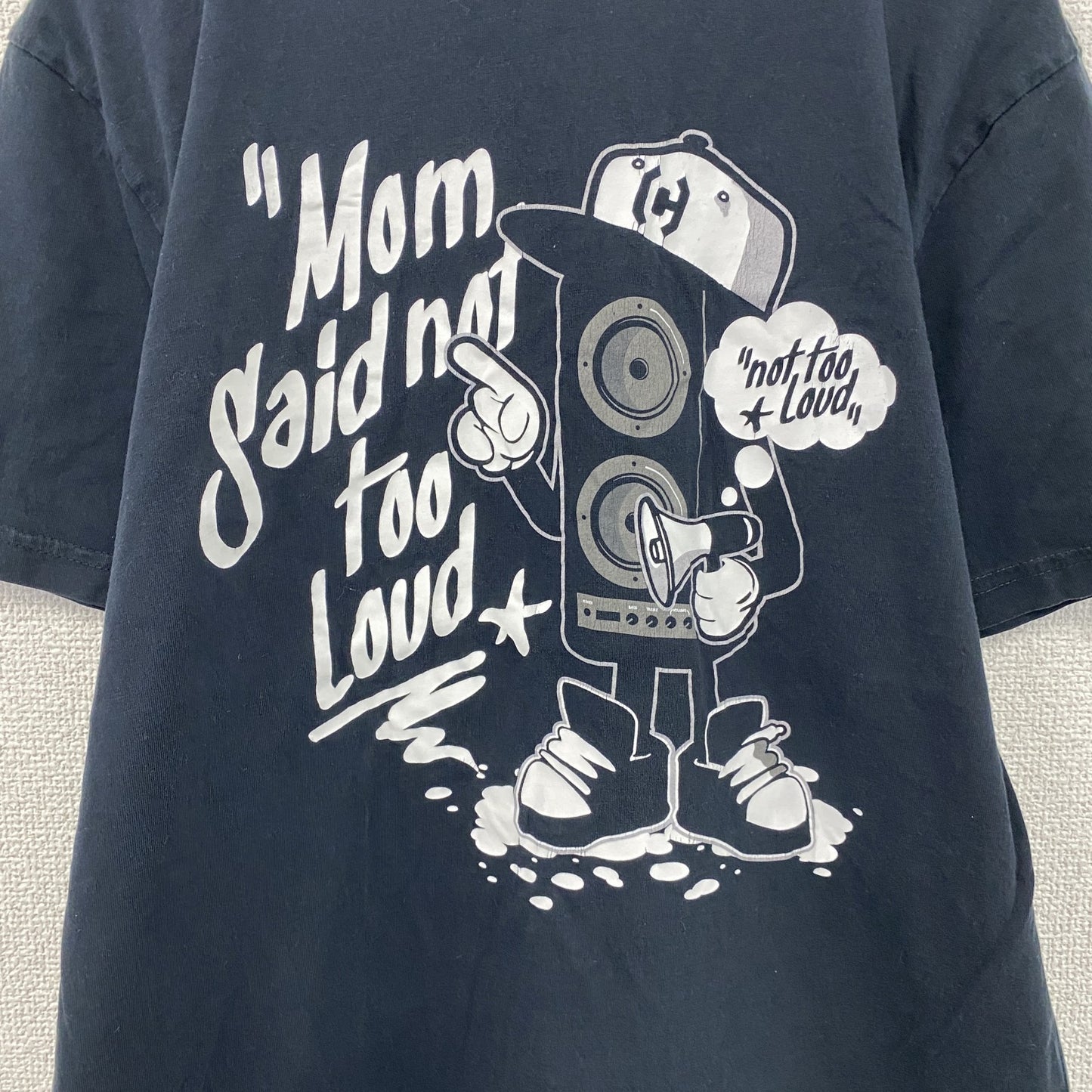 CROPP Design Unit　半袖プリントTシャツ　メッセージT　スピーカーボーイ　紺　ネイビー　Lサイズ