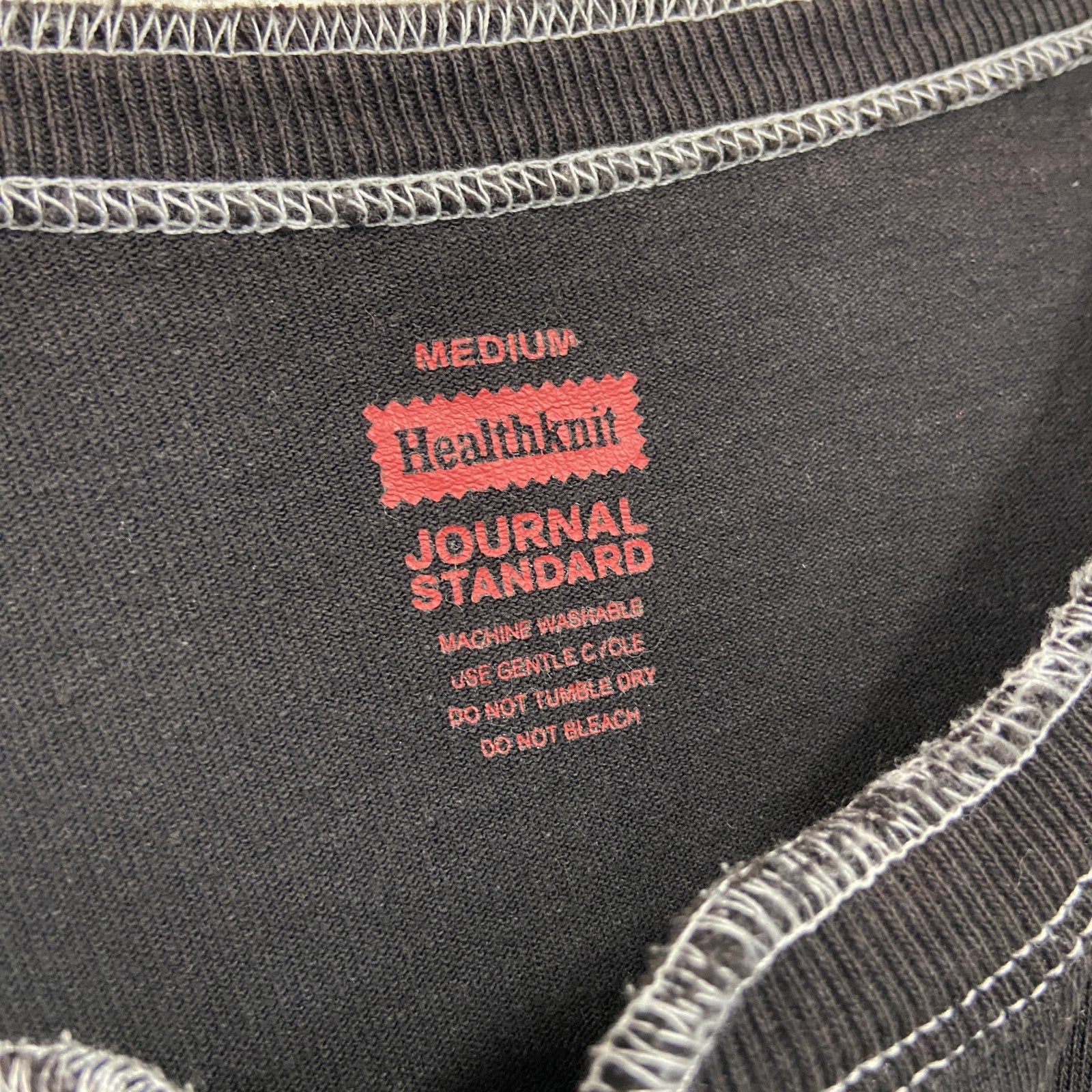 Healthknit JOURNAL STANDARD　ジャーナルスタンダード　半袖Tシャツ　ヘンリーネック　黒　ブラック　Mサイズ