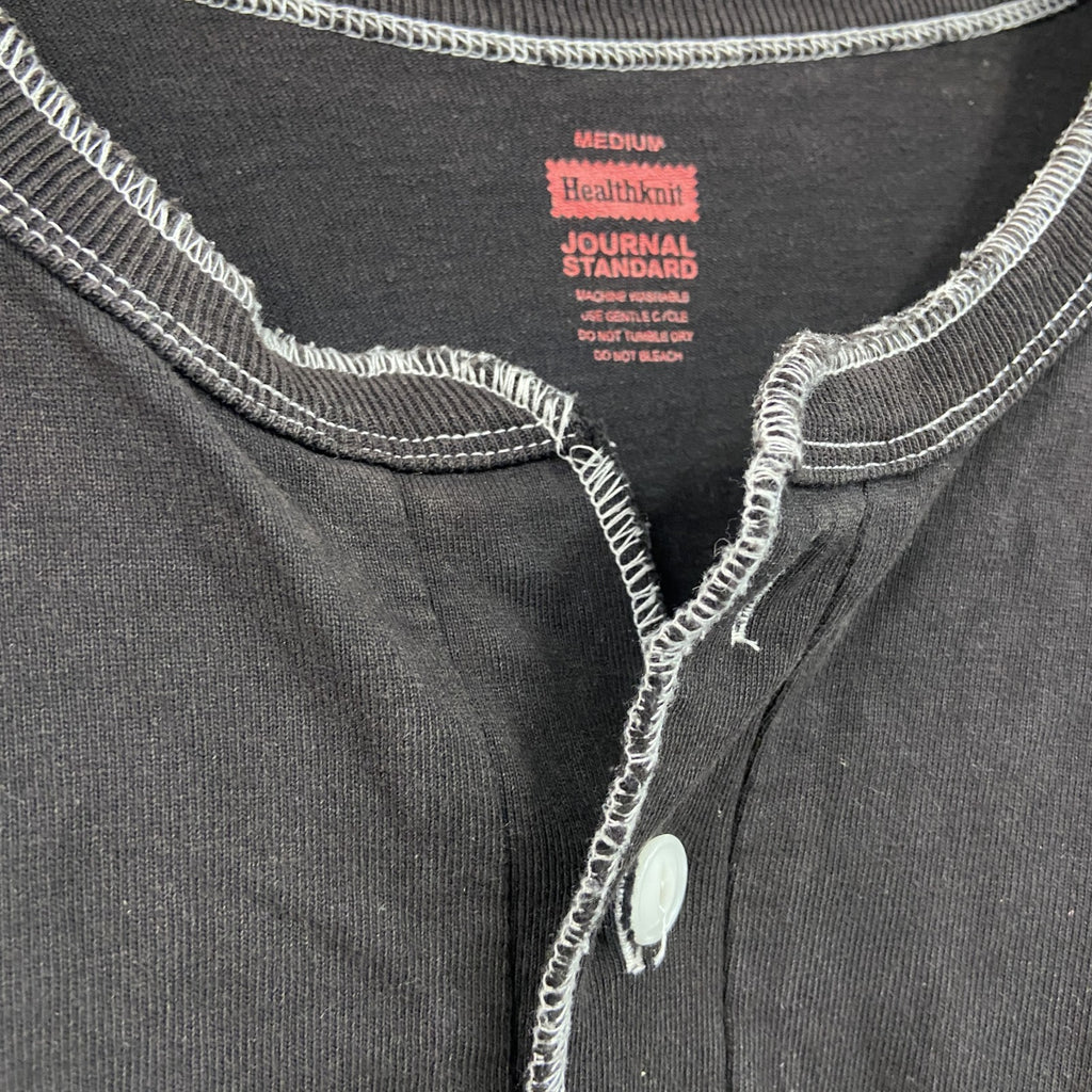 Healthknit JOURNAL STANDARD　ジャーナルスタンダード　半袖Tシャツ　ヘンリーネック　黒　ブラック　Mサイズ