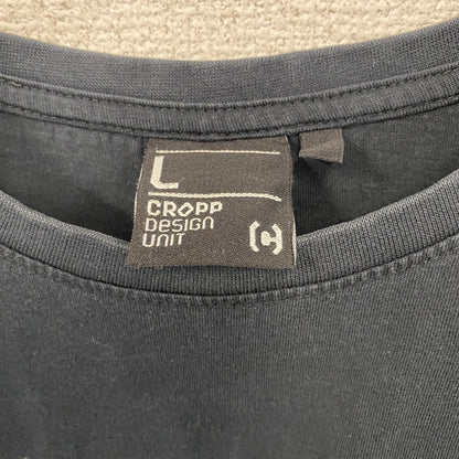 CROPP Design Unit　半袖プリントTシャツ　メッセージT　スピーカーボーイ　紺　ネイビー　Lサイズ