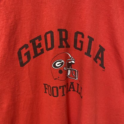 古着 used　GILDAN　ギルダン　GEORGIA　アメフト　半袖プリントTシャツ　スポーツ　赤　オーバーサイズ　XLサイズ