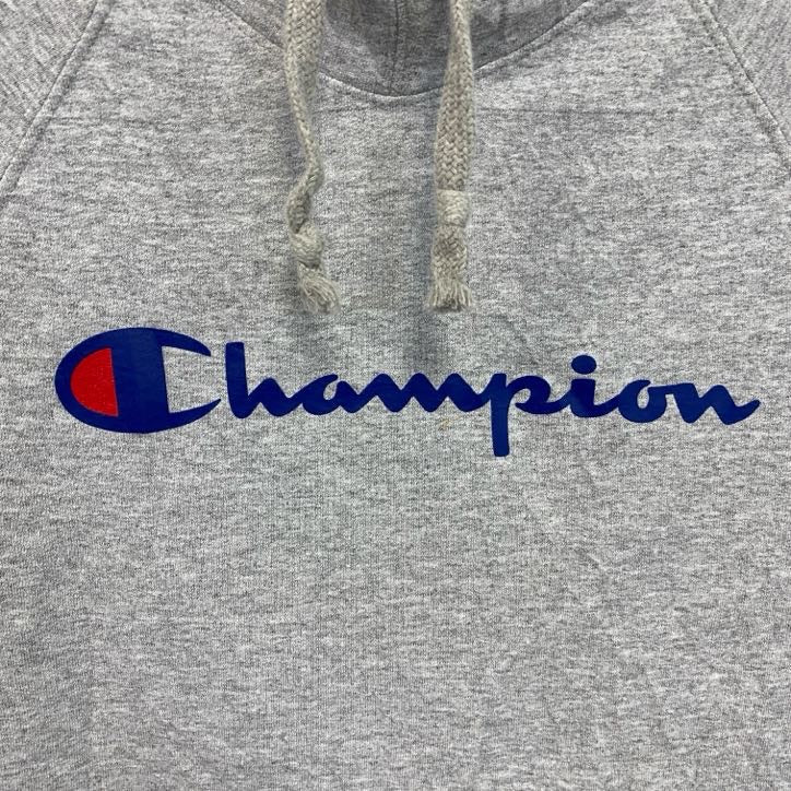 champion　チャンピオン　ロゴスウェットパーカー/フーディ　灰色　グレー　Lサイズ