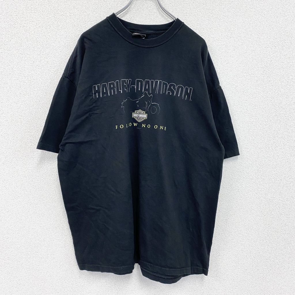 00s　HARLEY DAVIDSON　ハーレーダビッドソン　半袖プリントTシャツ　黒　ブラック　XXLサイズ