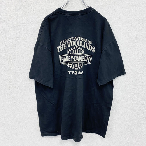 00s　HARLEY DAVIDSON　ハーレーダビッドソン　半袖プリントTシャツ　黒　ブラック　XXLサイズ