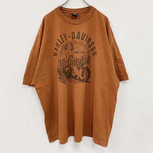 00s　HARLEY DAVIDSON　ハーレーダビッドソン　半袖プリントTシャツ　オレンジ　XXXLサイズ