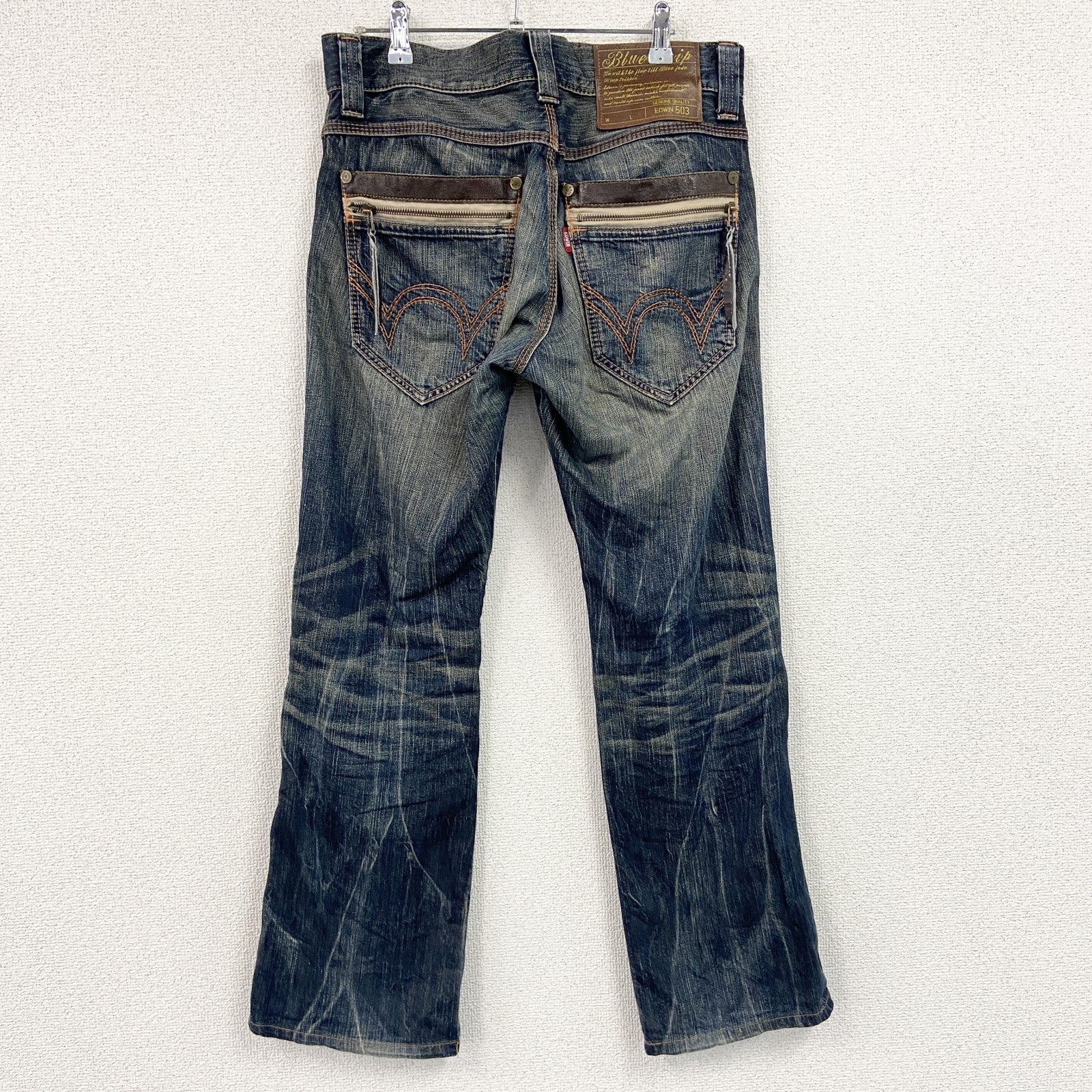 EDWIN　エドウィン　503　デニムパンツ/ジーンズ　ジップフライ　縦落ち　鬼ヒゲ　インディゴ　W30サイズ