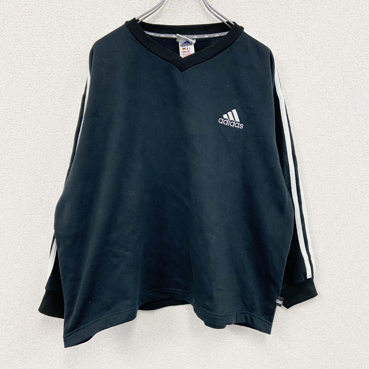 90s～　adidas　アディダス　スウェット/トレーナー　パフォーマンスロゴ　ヴィンテージ　黒　ブラック　Lサイズ