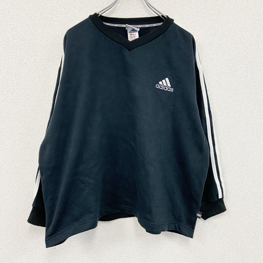 90s～　adidas　アディダス　スウェット/トレーナー　パフォーマンスロゴ　ヴィンテージ　黒　ブラック　Lサイズ