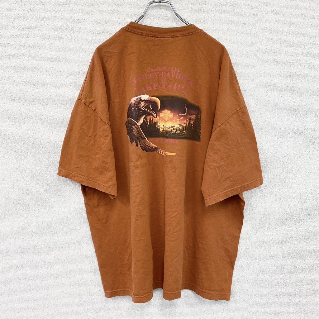 00s　HARLEY DAVIDSON　ハーレーダビッドソン　半袖プリントTシャツ　オレンジ　XXXLサイズ