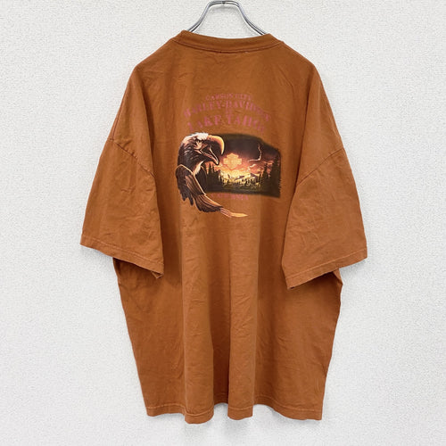 00s　HARLEY DAVIDSON　ハーレーダビッドソン　半袖プリントTシャツ　オレンジ　XXXLサイズ