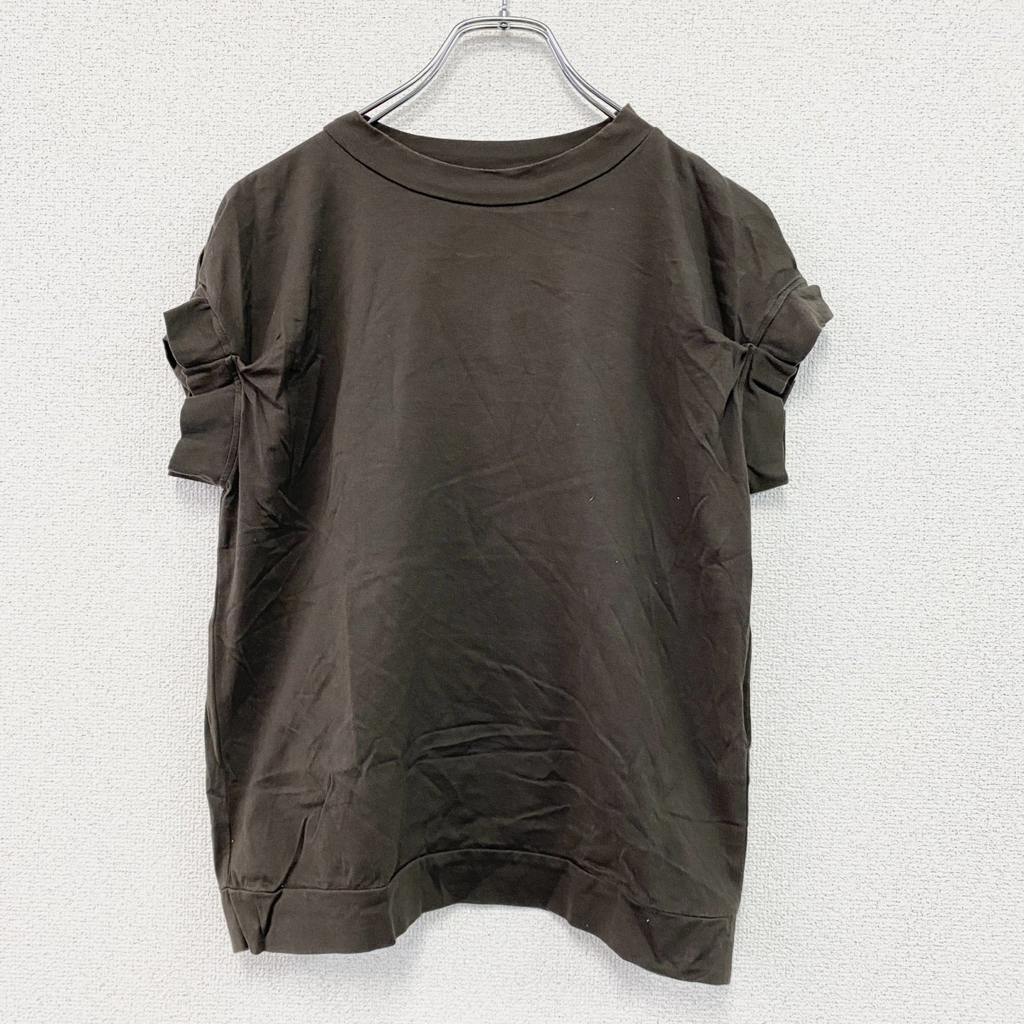 mizuiro ind　ミズイロインド　半袖Tシャツ　タックスリーブ　茶色　ブラウン