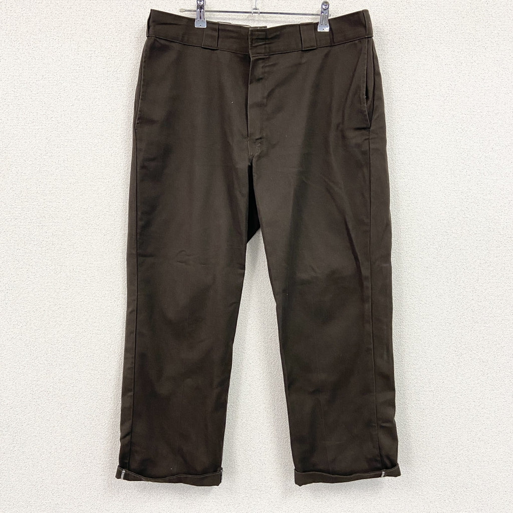 Dickies　ディッキーズ　ワークパンツ　ジップフライ　ワンポイント　茶色　ブラウン　38サイズ