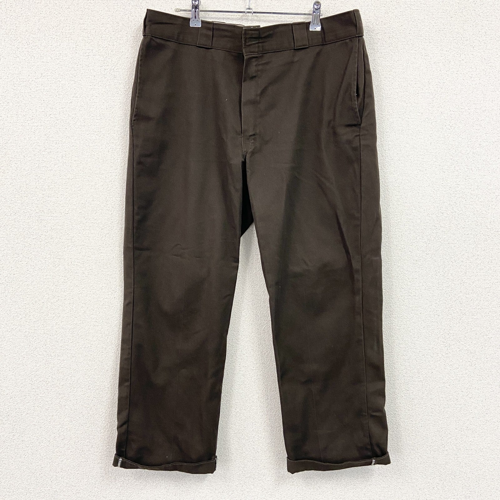 Dickies　ディッキーズ　ワークパンツ　ジップフライ　ワンポイント　茶色　ブラウン　38サイズ