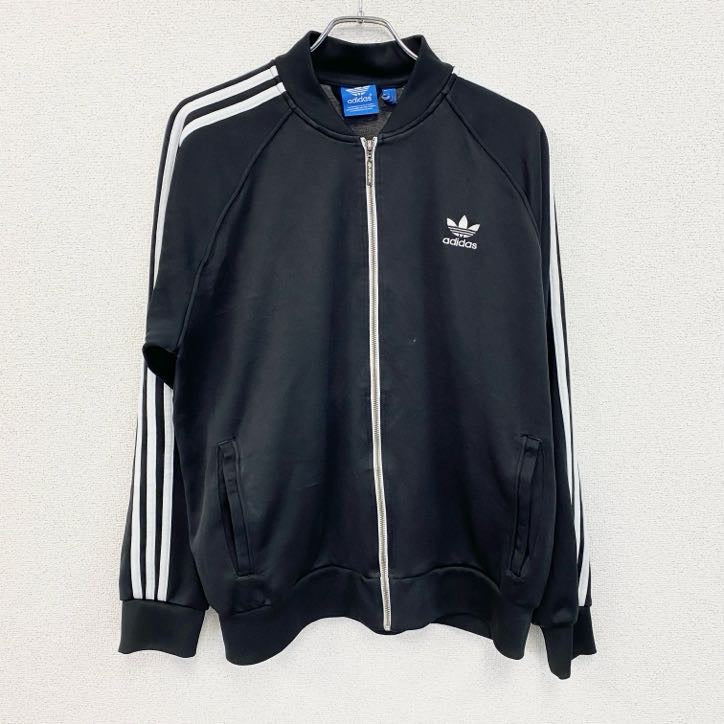 adidas　アディダス　フルジップトラックジャケット　ジャージ　黒　ブラック　4XOサイズ