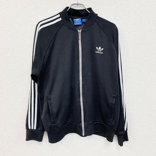 adidas　アディダス　フルジップトラックジャケット　ジャージ　黒　ブラック　4XOサイズ