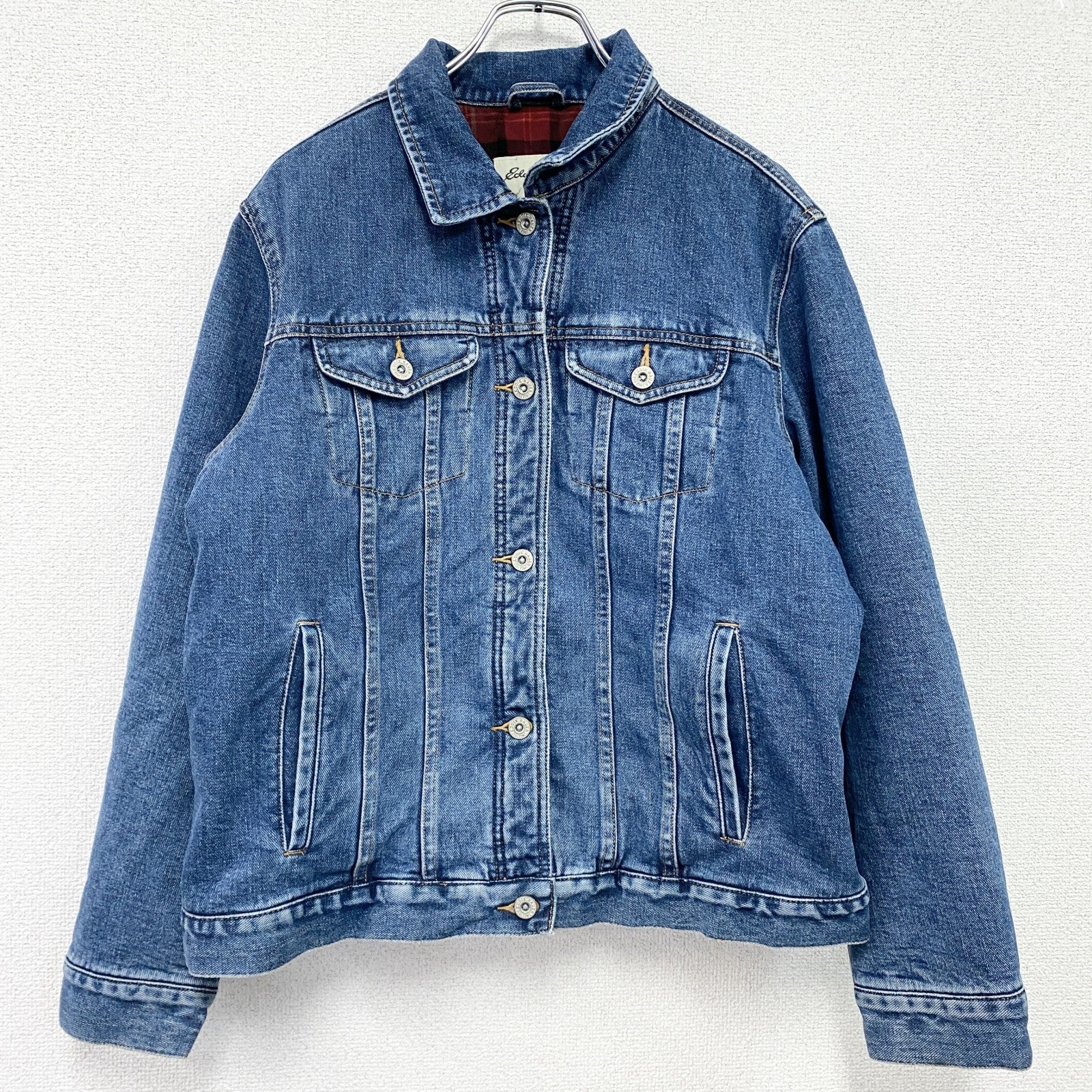 90s　Eddie Bauer　エディーバウアー　デニムジャケット/Gジャン　ヴィンテージ　白タグ　インディゴ　Lサイズ