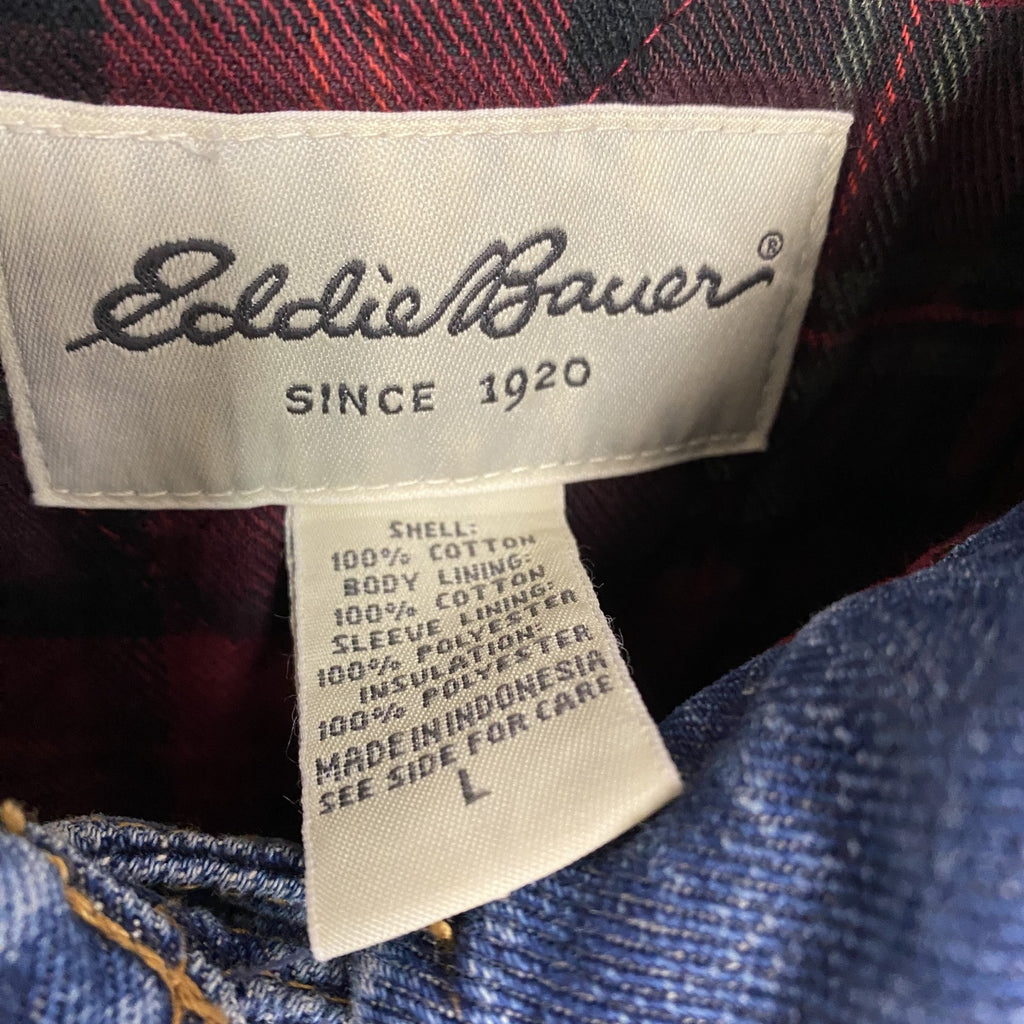 90s　Eddie Bauer　エディーバウアー　デニムジャケット/Gジャン　ヴィンテージ　白タグ　インディゴ　Lサイズ