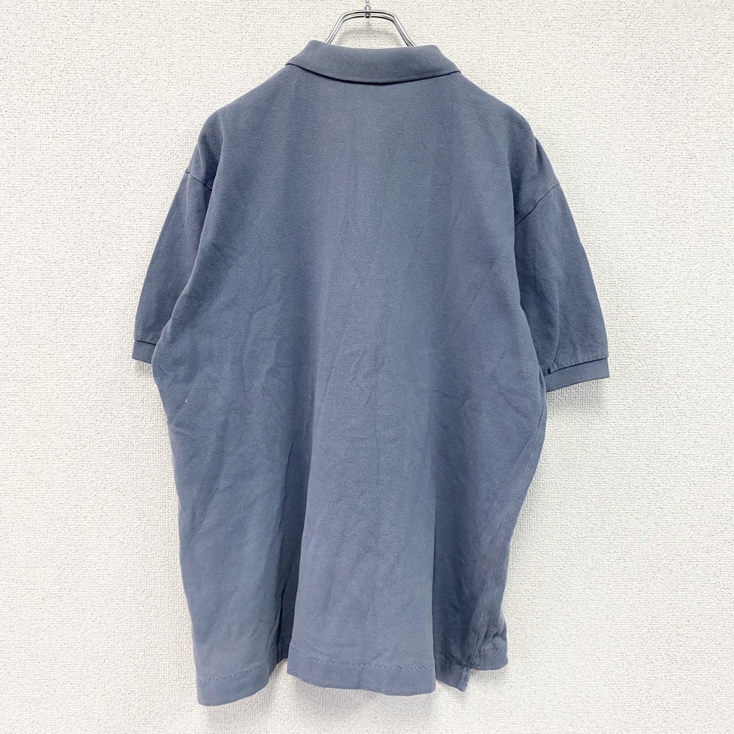 Papas　パパス　半袖ポロシャツ　ブルーグレー　Lサイズ