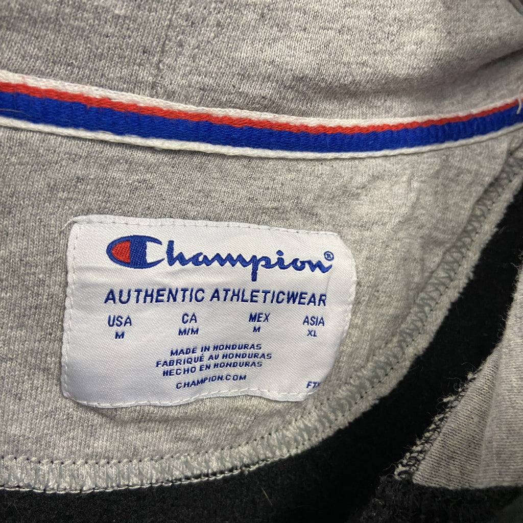 古着 used　champion　チャンピオン　プリントフーディー/スウェットパーカー　黒　ブラック　XLサイズ