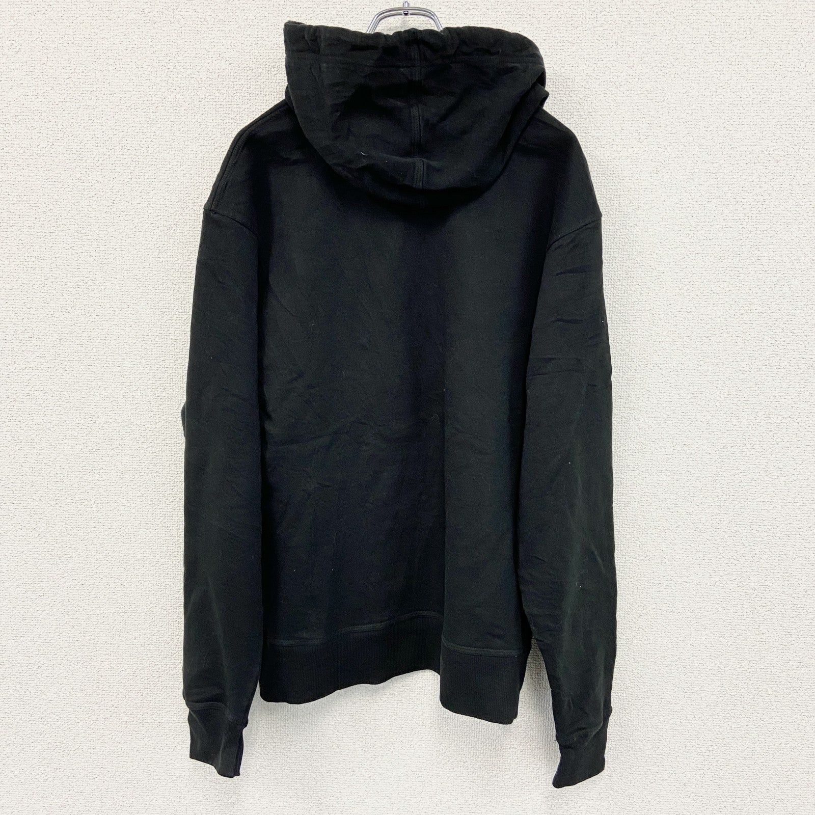 古着 used　champion　チャンピオン　プリントフーディー/スウェットパーカー　黒　ブラック　XLサイズ