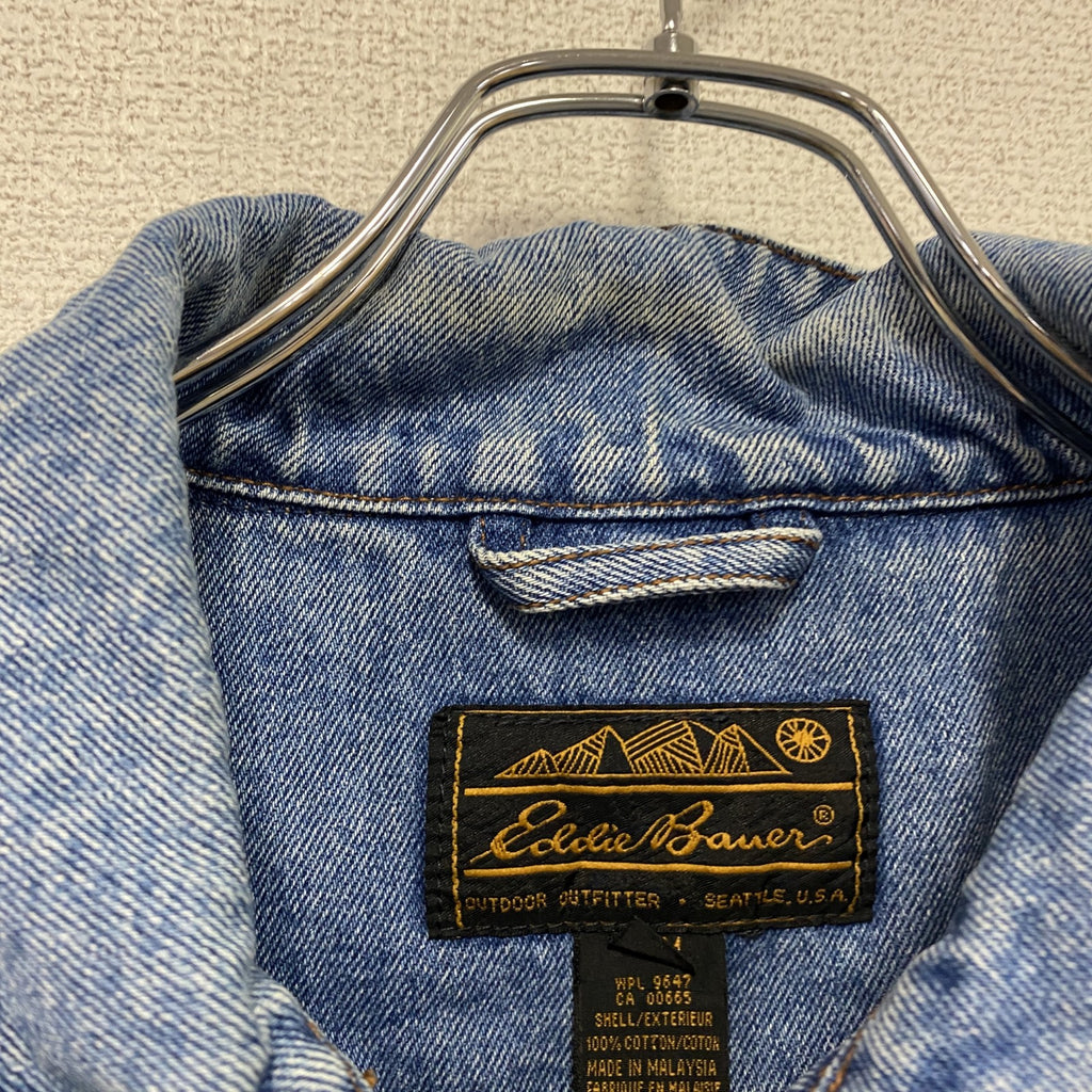 80s　Eddie Bauer　エディーバウアー　デニムジャケット/Gジャン　ヴィンテージ　黒タグ　インディゴ