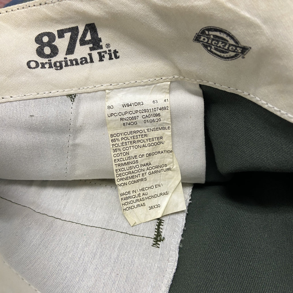 Dickies　ディッキーズ　ワークパンツ　ジップフライ　ワンポイント　カーキ　38サイズ