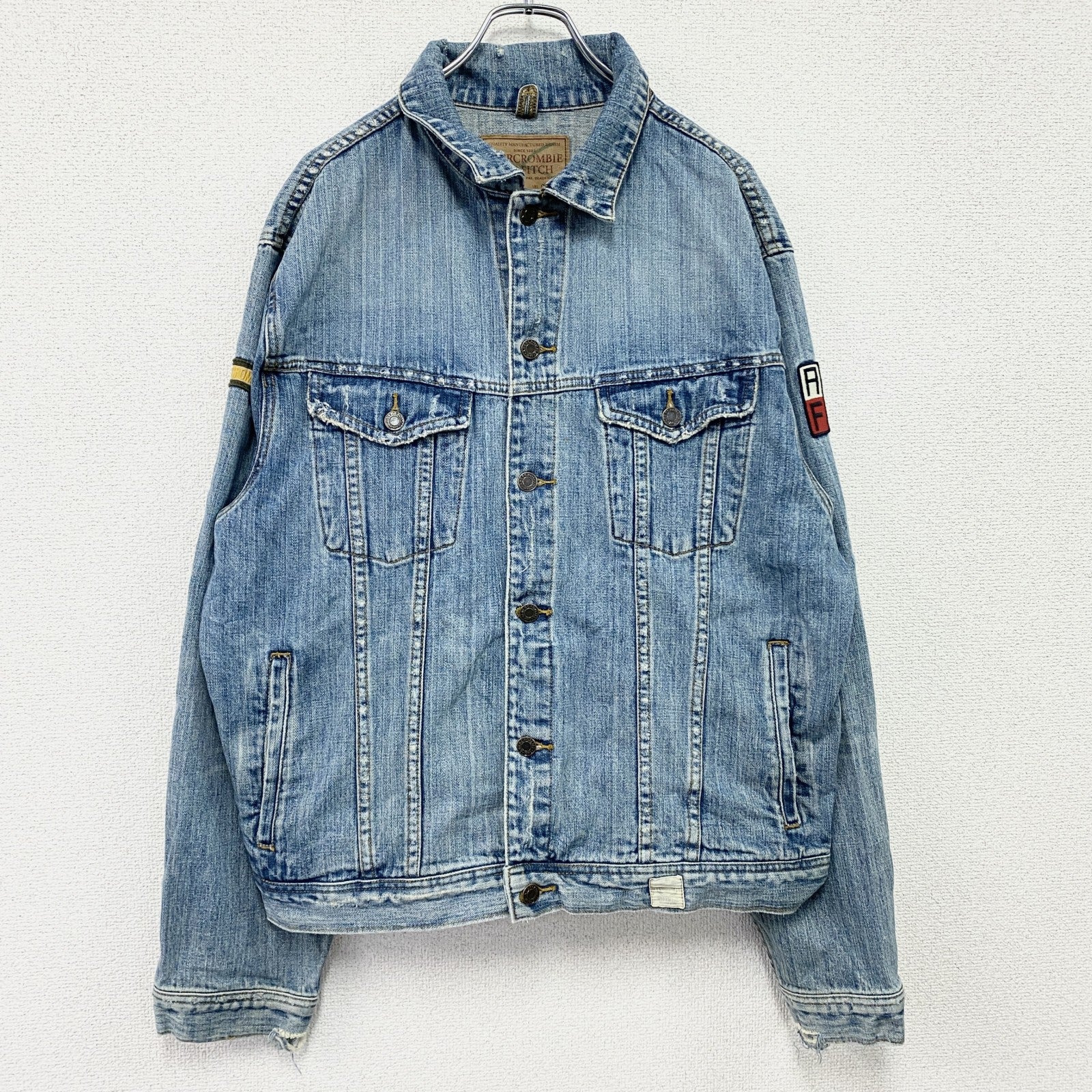 ABERCROMBIE AND FITCH　アバクロ　デニムジャケット/Gジャン　インディゴ　XLサイズ