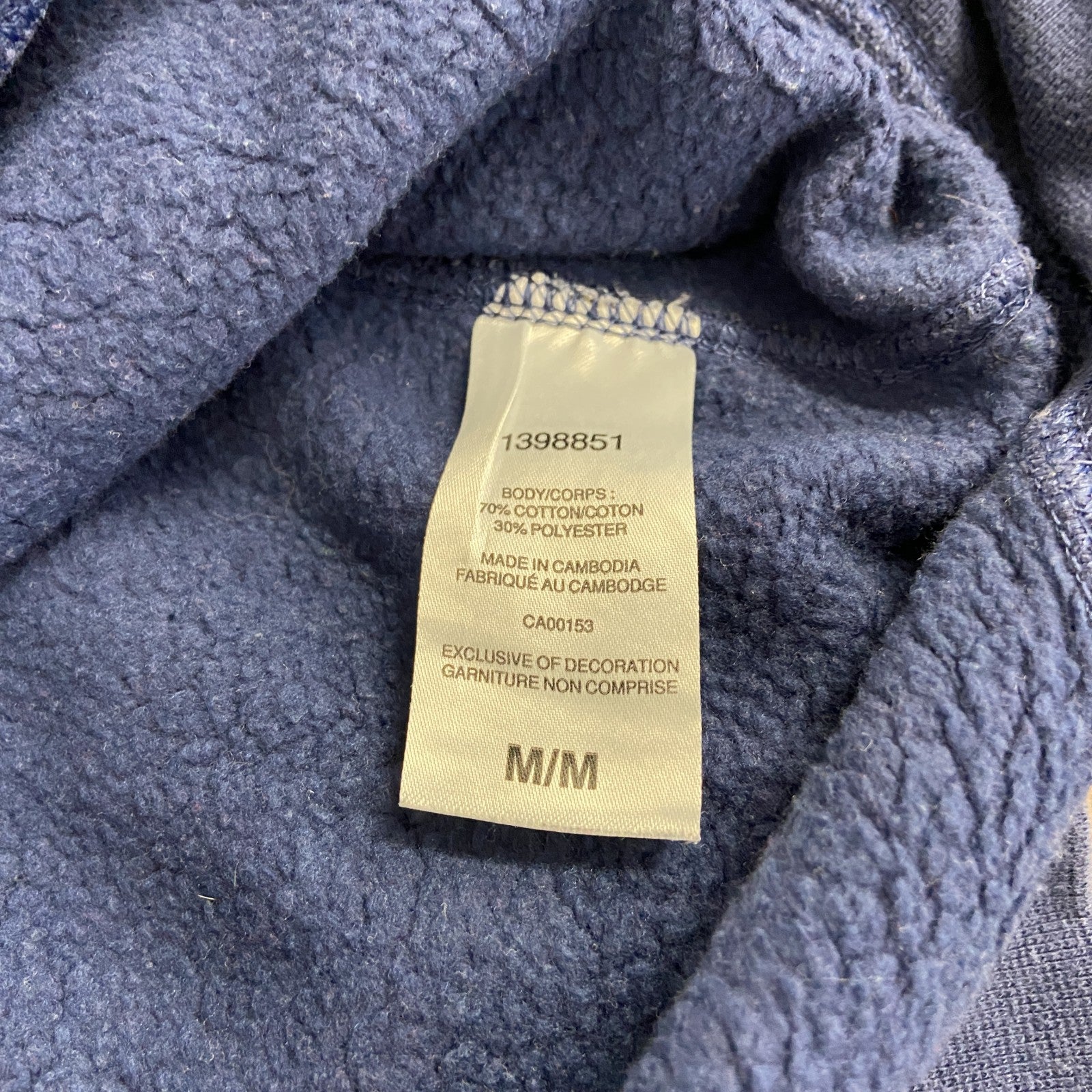 古着 used　champion　チャンピオン　裏起毛スウェット/トレーナー　紺　ネイビー　Mサイズ