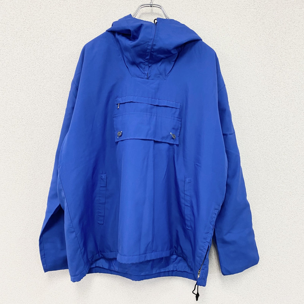 ～90s　アノラックパーカー　ヴィンテージ　中綿入り　COLORジップ　青　ブルー
