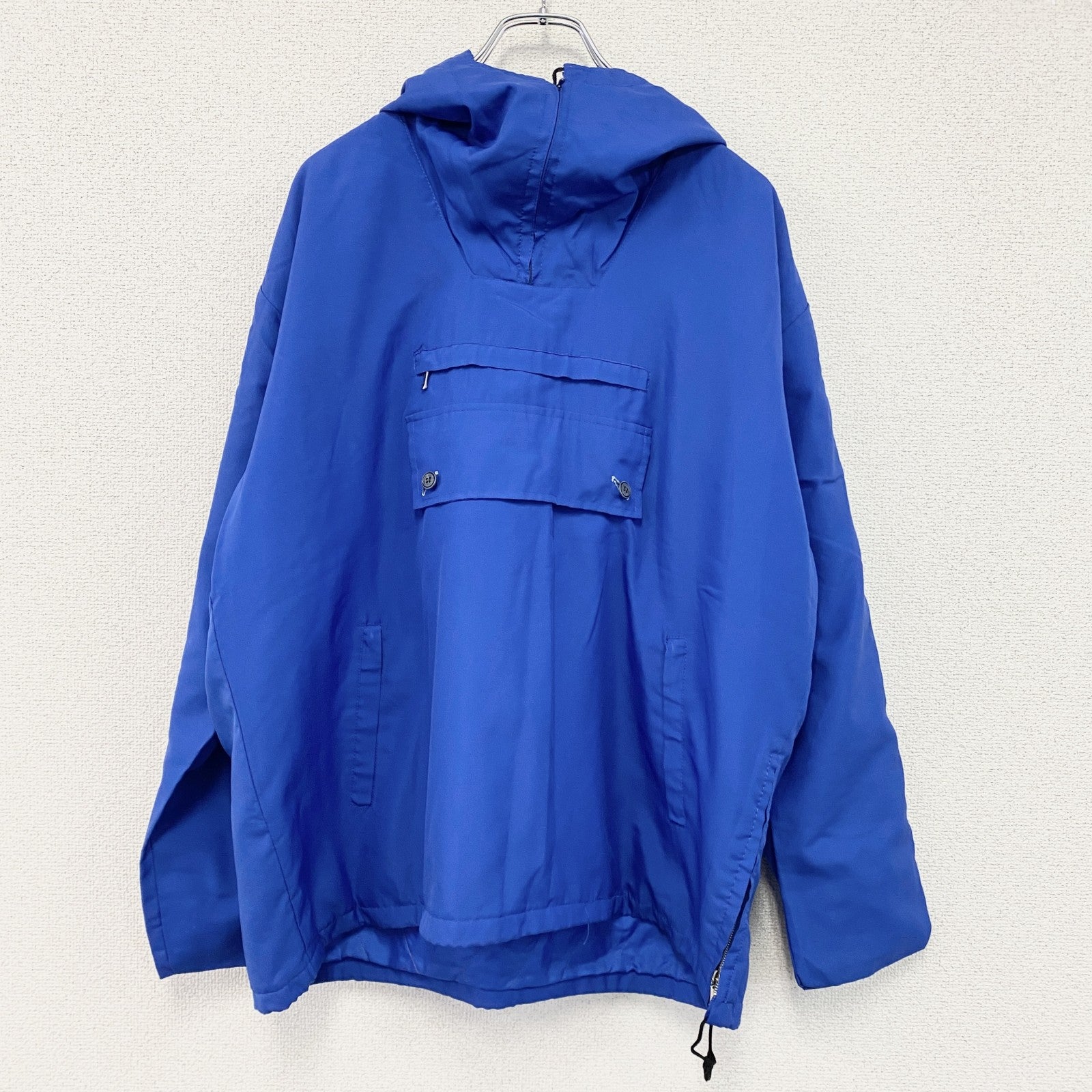 ～90s　アノラックパーカー　ヴィンテージ　中綿入り　COLORジップ　青　ブルー