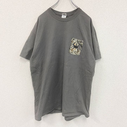 GILDAN　半袖プリントTシャツ　リアルツリー　迷彩柄　ブルークラブ　灰色　ダークグレー　XLサイズ　　