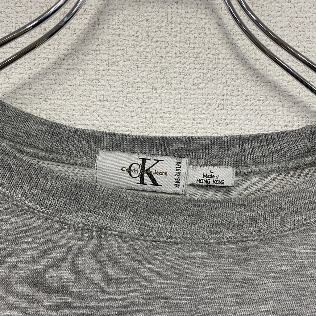 Calvin Klein Jeans　スウェット/トレーナー　デカロゴ　グレー　Lサイズ