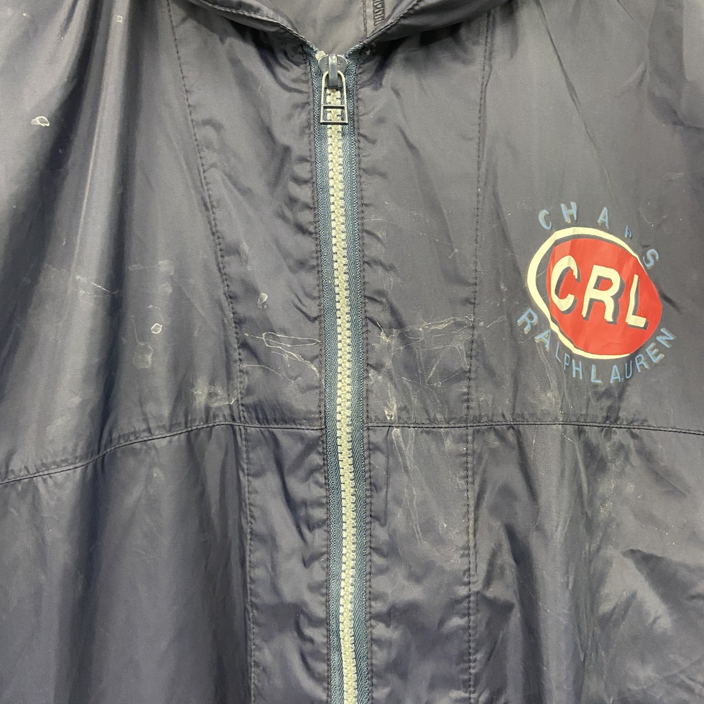 90s　CHAPS RALPH LAUREN　チャップスラルフローレン　フルジップナイロンジャケット　紺　ネイビー　Lサイズ